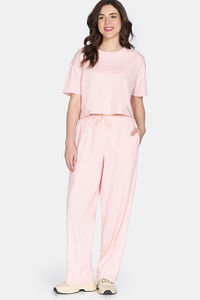 Zivame 2 Mile Fashion Knit Cotton Loungewear Set - Pink Dogwood — thumbnail 3